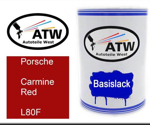 Porsche, Carmine Red, L80F: 500ml Lackdose, von ATW Autoteile West.